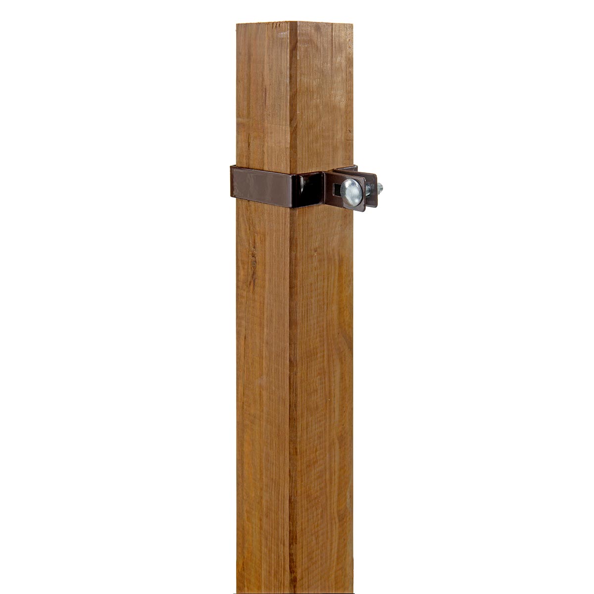 HaGa® Collier de fixation de contreventement 7cm x 7cm Collier de fixation carré pour poteau en marron 1 pièce