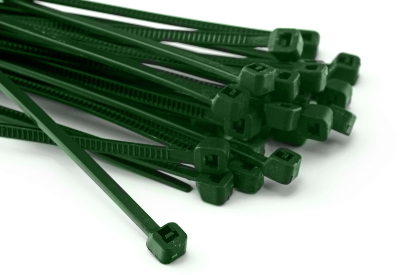 100 Stück Kabelbinder 100mmx2,5mm Befestigunselemente für Zaun Netz in grün