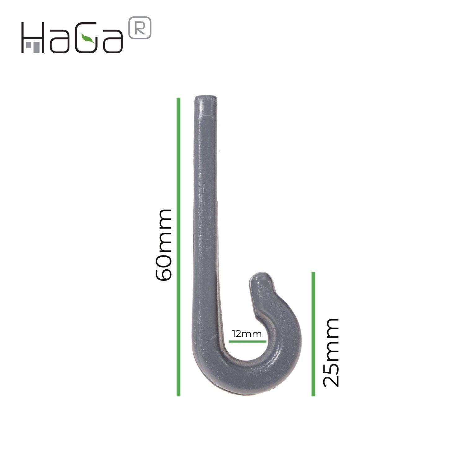 Planenhaken Zweilochhaken für Schleuderverschluss HaGa® 60mm x 18mm 50 Stück