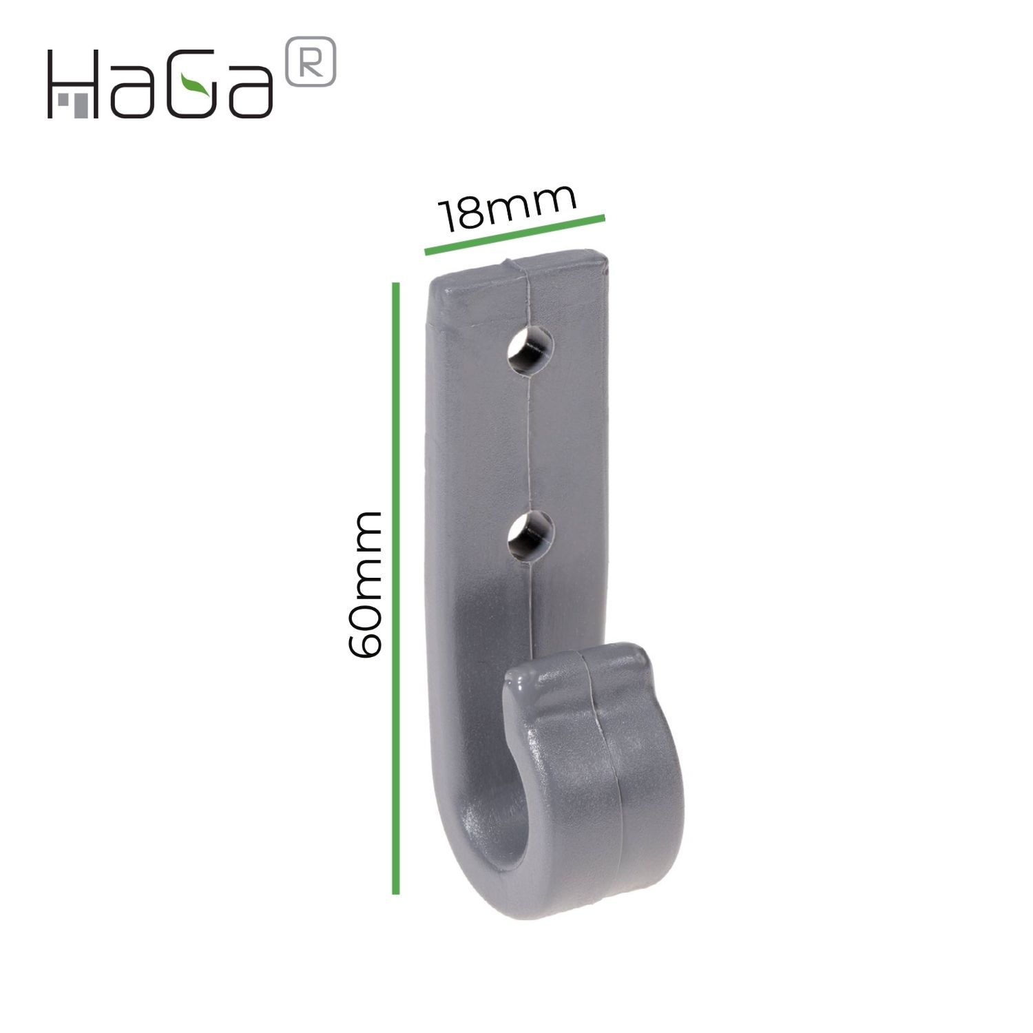 Planenhaken Zweilochhaken für Schleuderverschluss HaGa® 60mm x 18mm 10 Stück