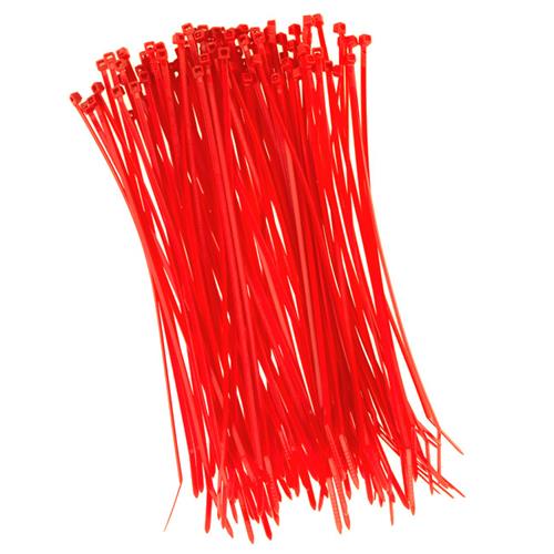 100 Stück Kabelbinder 200mmx2,5mm für Schattiernetz Zaunblende Zaun in rot