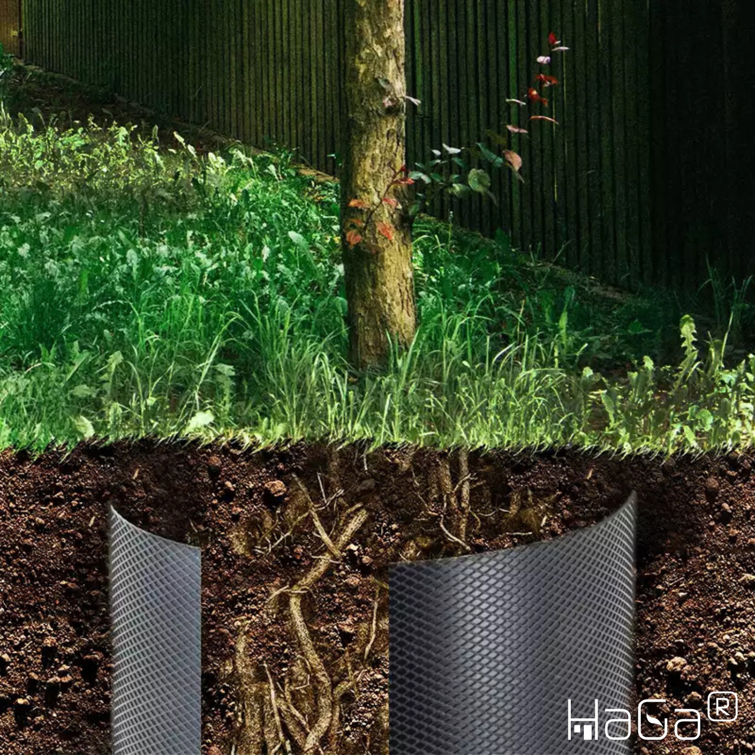 HaGa® Barriera alle radici / Barriera ai rizomi in 60 cm di larghezza (merce in cantiere)